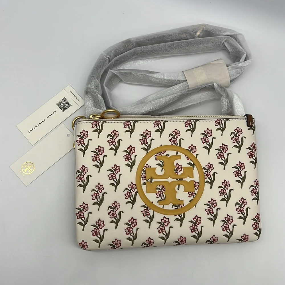 Tory Burch PERRY BOMBÉ PRINTED DOUBLE-ZIP Ditzy Borders Mini Bag